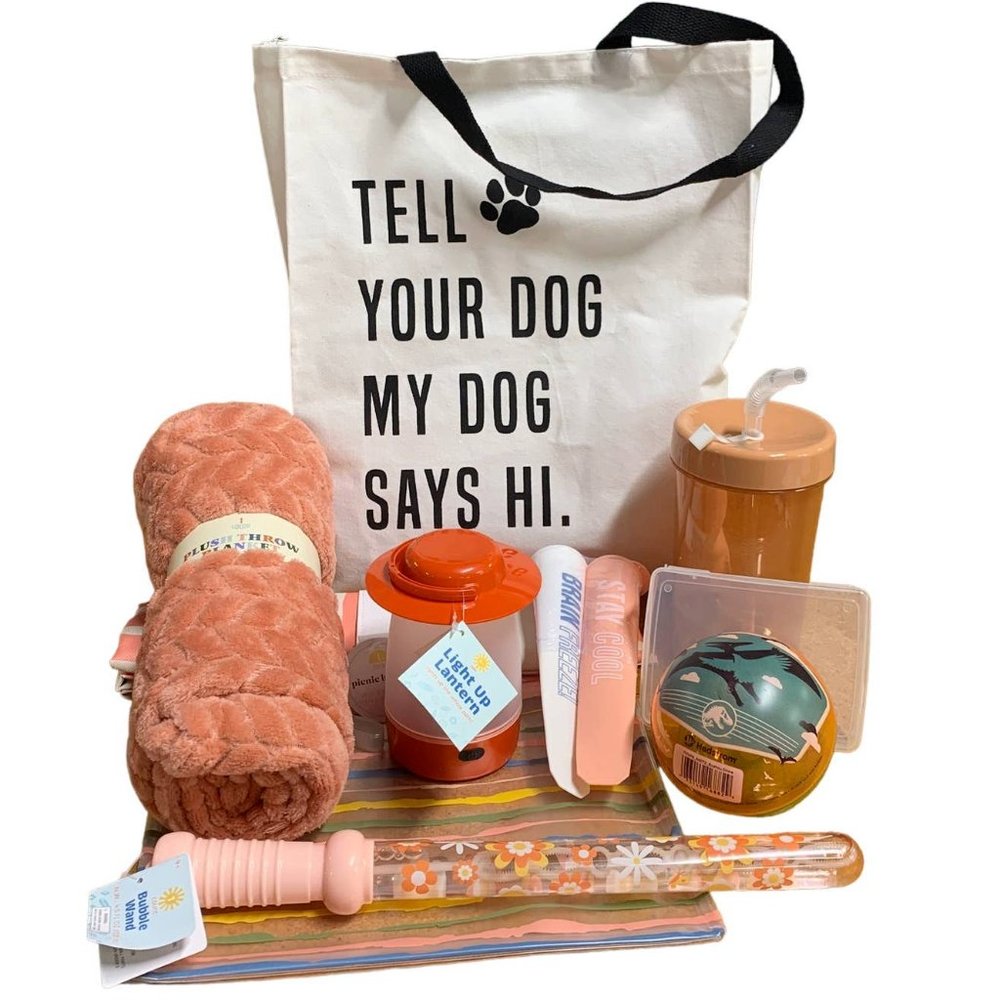 Tell Your Dog My Dog Says Hi Picnic Park Trip Toy Light Ball Gift Tote Bag